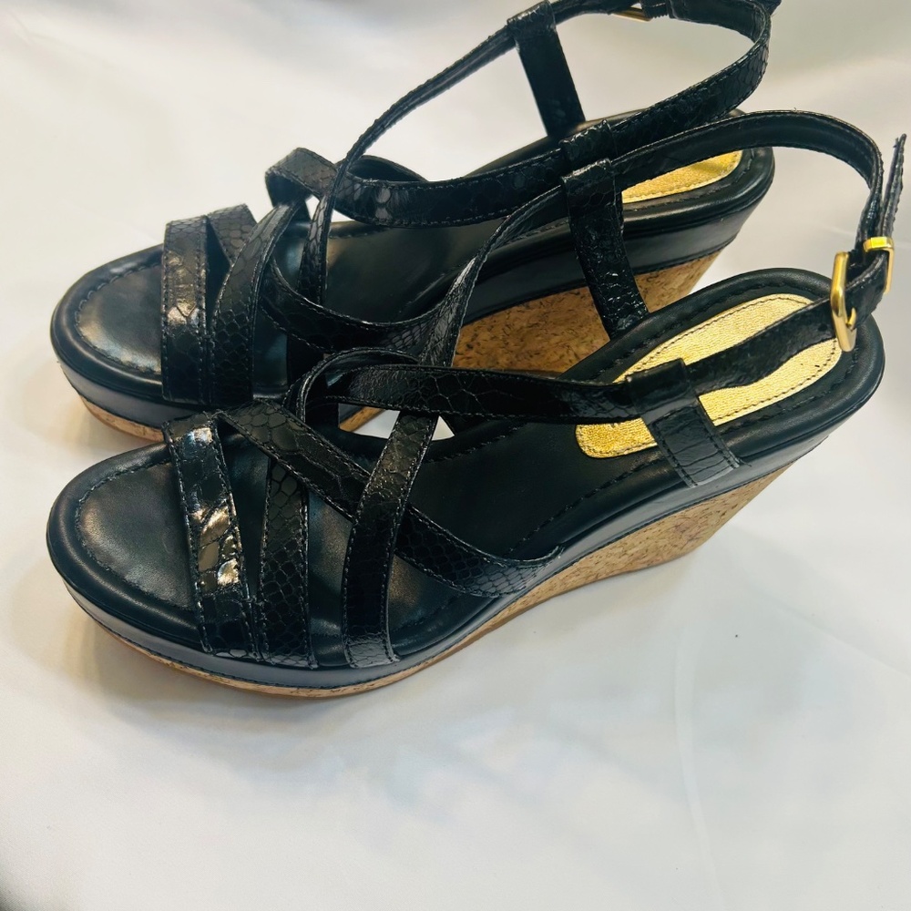 Antonio Melani Cork Wedge Sandals